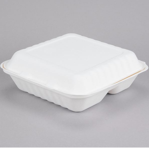 Thermoform Hinged Lid To Go Food Container Hamburger French Fries