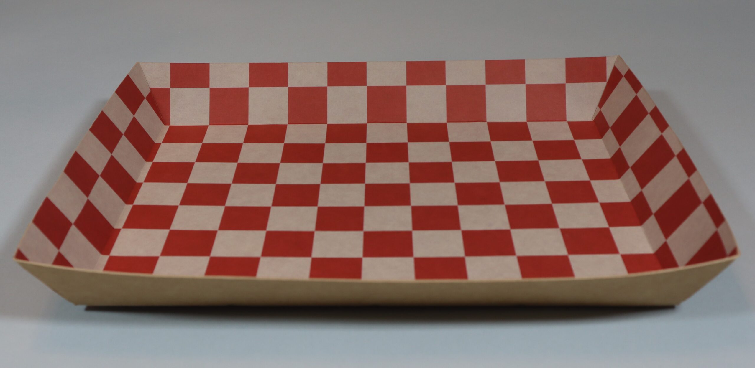 MEP-FTLK (Red Checkerboard Paper Food Tray) – 250 ct. (10.5” x 7.5” x 1.5”)